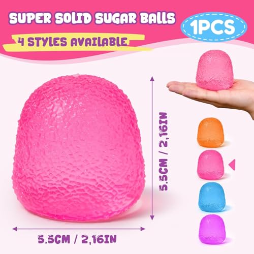 1PCS Stress Balls,Squishy Fidget Toys for Kids and Adults, Super Solid Sugar Balls for Classroom Prize Favors Easter Basket Stuffers & Easter Gifts (Pink)