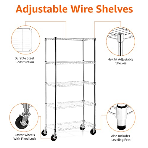Storage Units Home, Furniture & DIY Chrome AmazonBasics 5Shelf