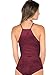 MakeMeChic Women's Deep V Neck Ruffle Faux Suede Sexy Bodysuit,Wind Red,Medium