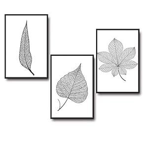3 Piece Framed Canvas Wall Art for Living Room, Bedroom Leaf Theme Canvas Prints for Home Decoration Ready to Hang - 16"x24"x3 Panels