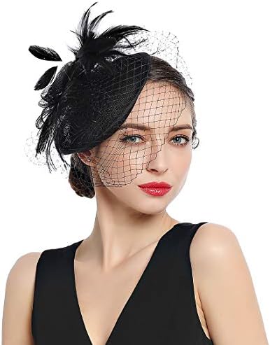 Women Fascinators Kentucky Derby Hair Clip Headband Wedding Tea Party Hat Mesh Feathers Hairband