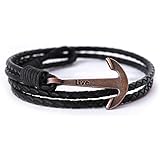 Genuine Leather Anchor Bracelet Designed by Live Allure - Rope Jewelry for Men and Women