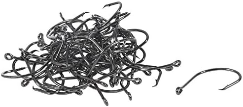 TOOGOO(R) 50 x Chemically Sharpened Octopus Circle Fishing Hooks Fishing Tackle black #1/0