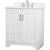 Elegant Decor Moore 30" MDF Single Bathroom Vanity with Backsplash in White