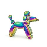 Made By Humans Balloon French Poodle Money Bank - Unique Animal-Shaped Ceramic Piggy Bank for Newborn Baby, Children, Adults - Rainbow Color