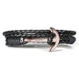 Areke Mens Anchor Anchor Leather Bracelets Unisex Women Fashion Cool Braided Stretch Bangle Jewelry