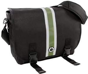 DadGear Messenger Diaper Bag - Green Center Stripe by DadGear