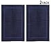 COTTON CRAFT Bath Tub Mats - 2 Pack 100% Cotton Ultra Absorbent Low Lint Plush Heavyweight 1000 GSM Luxury Hotel Spa Shower Bathroom Towel Rug Step Out Floor Mat -Not a Bathroom Rug - 21x34- Navy Blue