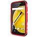 Motorola Moto E2 case,J0-box-mall Rugged Armor[Heavy duty][shockproof],Rubber+Hard case cover with kickstand case for Motorola Moto E2(2nd Gen only).-Red