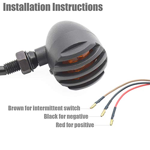 Motorcycle Turn Signals Light Chrome Bulb Indicators Incandescent Blinkers Universal Fit for Harley,Honda,Yamaha,Suzuki,Kawasaki (2 PCS)