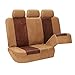 FH GROUP FH-PU160114 PU Classic Leather Seat Covers Brown / Beige, Airbag compatible and Split Bench-Fit Most Car, Truck, Suv, or Van