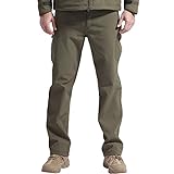 FREE SOLDIER Men’s Outdoor Water Repellent Windproof Softshell Fleece Lined Cargo Snow Hiking Pants
