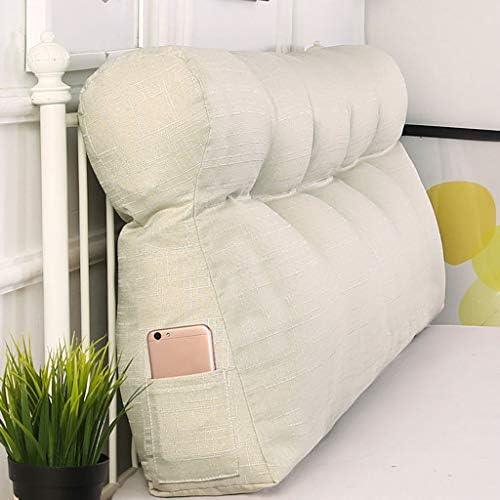 Headboard Cushion, Triangular Cushion Pillow Big Soft Reading Pillow Soft Upholstered daybed Sofa Bed Office Chair Wedge Pillow Cushion-creamy-white-90 * 50 * 15Cm