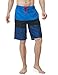 TSLA Men's 11 Inches Swimtrunks Quick Dry Water Beach, Color Block(msb02) - Tropical Blue & Black, Large