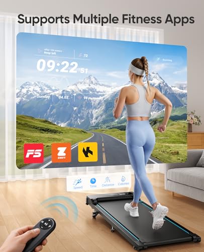 Walking Pad with Incline, RUNIMON 5 in 1 Treadmills for Home & Office, Under Desk Treadmill, 2.75HP Brushless Portable Compact Walking Pad Treadmill,LED Display,Remote&APP Control,No Installation