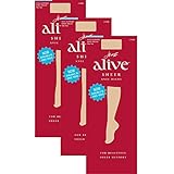 Hanes Women`s Set of 3 Alive Full Support Sheer Knee Highs