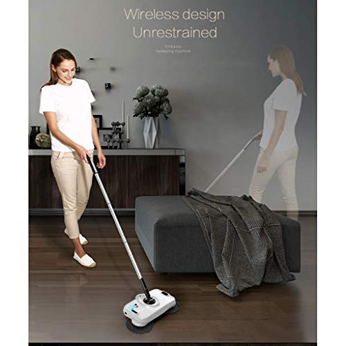 Wrwgl Wireless Electric mop Powerful Cleaner Rotary Scrubber and Buffer Hardwood Polish Tiles Vinyl Marble and Laminate Flooring Rotating Maid Chargeable,Blue
