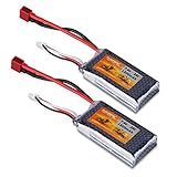 FLOUREON 2S 7.4V 1500mAh 35C Lipo RC Battery with T Plug for RC Cars, Truck, Truggy, Traxxas, Helicopter, Drone Loved by Hobby Fans