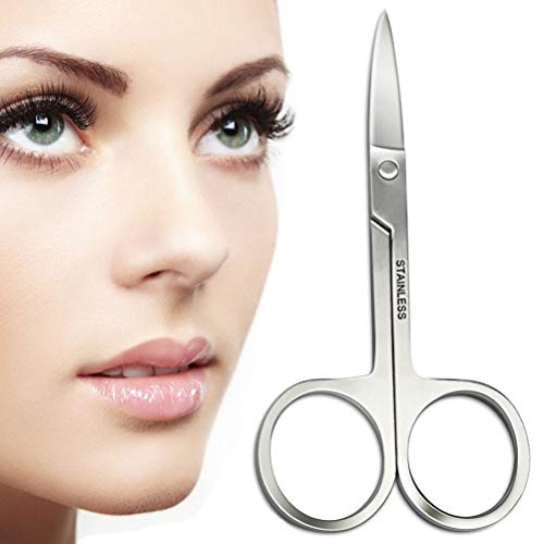 Small Scissors Stainless Steel Trimmer Scissors Sharp Eyebrow Tools for Women Eyelash Hair Trimmer Men Beard Nose Hair Grooming Scissors BLUETOP - Thumbnail 2