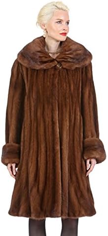 Madison Avenue Mall Real Mink Fur Stroller Coat Women Soft Brown Flowing Flare (16)