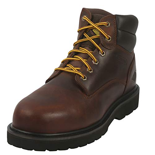 Steel Toe Work Boots for Men 6" - Safety Shoes Slip Resistant & Electrical Hazard Work Boots (10.5, Brown)