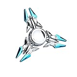 Wensltd Aluminium Alloy Tri-Spinner Fidgets Toy Stress Reducer Relieve Anxiety and Boredom (Blue&Silver)