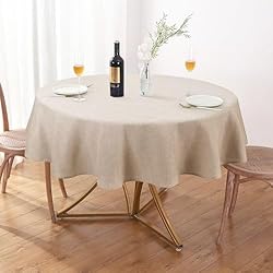 AUSSPVOCT Textured Tablecloth Round 60 Inch