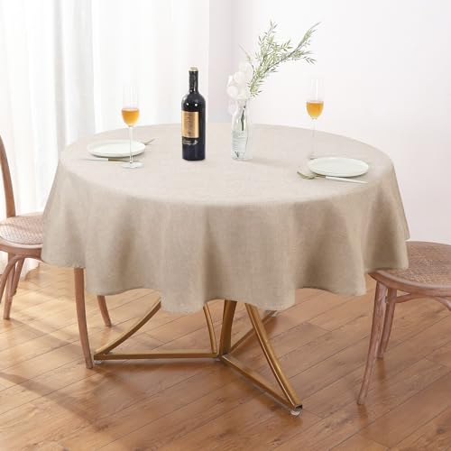 AUSSPVOCT Textured Tablecloth Round 60 Inch