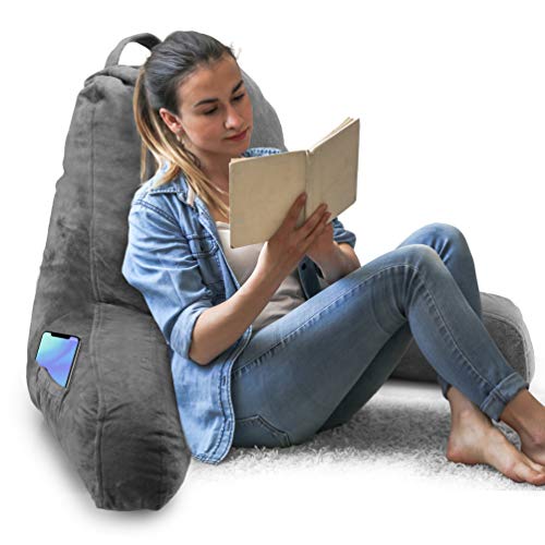 Reading PillowShredded Foam TV Pillow with Removable CoverGreat Support for Reading, Relaxing