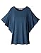 Doublju Women Round Neck Shoulder Vent Design Batwing Sleeve Top include plus size