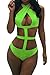 Viottiset Women's Cute Bandage Criss Cross One Piece Cut Out Push Up Monokini Swimsuit Bathing Suit Swimwear Beachwear Green XL