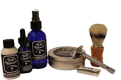 Mini Moustachery Saftey Razor Shaving Kit - Oakmoss Sandalwood
