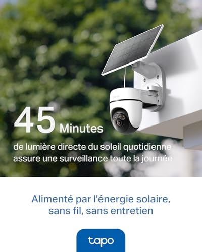 C610 Kit 2K 3MP Caméra WiFi Extérieur sans Fil avec Panneau Solaire, 360° PTZ Caméra Surveillance à Batterie 6700mAh, Détection Humaine, Vision Nocturne à Couleurs, Suivi AI, IP65