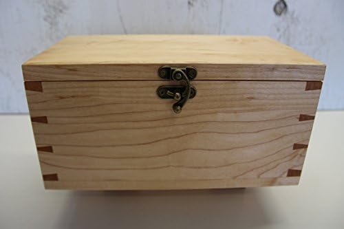 Wooden Keepsake Box, Hand Made Out Of Maple Wood, With Hand Cut Dovetails and Decorative Antique Hardware