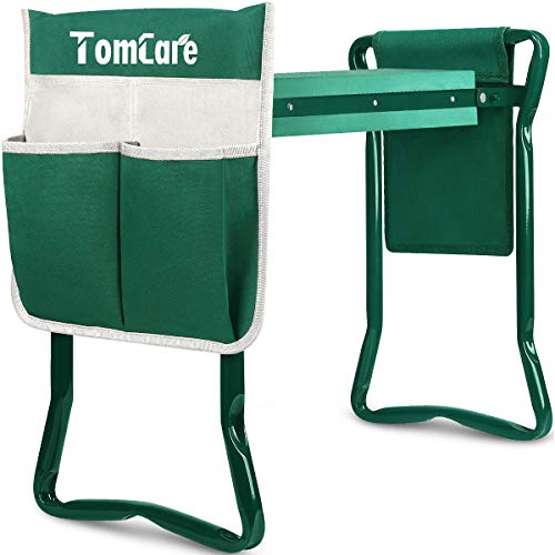 TomCare Garden Kneeler Seat Garden Bench Garden Stools Foldable Stool with Tool Bag Pouch EVA Foam Pad Outdoor Portable…