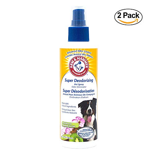 Arm & Hammer for Pets Super Deodorizing Dog Spray with Baking Soda for Odor Control Freshens Coat Between Baths pH Balanced Formula for Dogs Kiwi Blossom 8 FL OZ 2 Pack Dogs and Puppies Daily