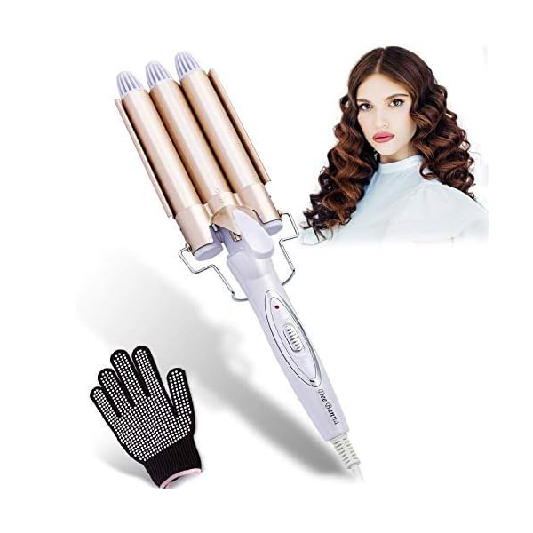 Dee-Banna-3-Barrel-Hair-Curling-Iron-3-Barrel-Curly-Hair-Styling-Tools-Curling-Tongs-Large-Wave-Perm-Splint-Ceramic-Hair-Crimpers-Iron-with-Two-Gear-Temperature-Control Dee Banna® 3 Barrel Hair Curling Iron 3 Barrel Curly Hair Styling Tools Curling Tongs Large Wave Perm Splint Ceramic…