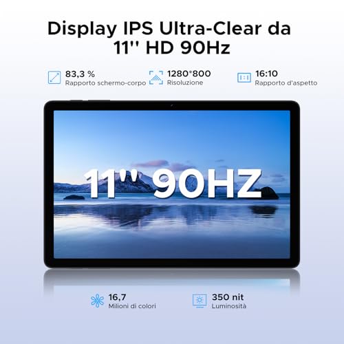 Tab G6 Android 16 Tablet 11 Inch, 4G LTE 90Hz, 30GB RAM+256GB ROM/TF 2TB, Octa-Core Tablet with Sim, 8000mAh/Gemini AI/Widevine L1/13MP+5MP/OTG/BT5/FACE ID/Dual Speakers/3.5mm Jack-Grey