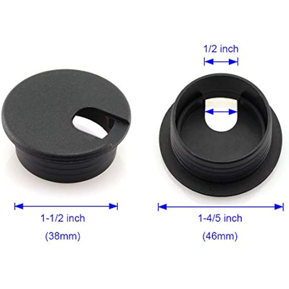 2pcs 11/2 Inch Desk Wire Cord Cable Grommets Hole Cover Office PC