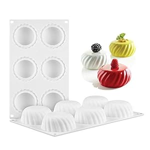 FantasyDay 2 Pack Non-Stick Silicone Mousse Cake Mould Candy Mold for Baking Brownie Chocolate Truffle Pudding Christmas Desserts - Bakeware Set for Anniversary Birthday Cupcake Soap Pie Jelly Muffin