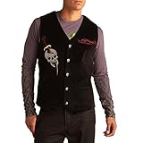 Ed Hardy Men's Cobra Embroidered Velvet Vest