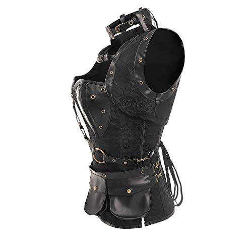 Shapewear for Women,Milimieyik Women Fashion Sexy Lingerie Ladies Temptation Retro Leather Waist Trainer Corsets Body Shaper Black - Thumbnail 2