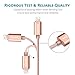 Lightning Cable, Oaxis Tech 1 pcs Rose Gold Nylon Braided Lightning to USB Cable 6.6ft/2M 8-Pin Lightning USB Charge Data Sync Cord for iPhone 6/6s/5/5S/5C/SE/Plus,iPad 4,iPad Air 1/2/Pro,iPad Mini