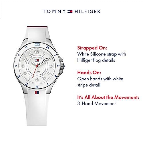tommy hilfiger women's 1781271 stainless steel watch with white silicone band