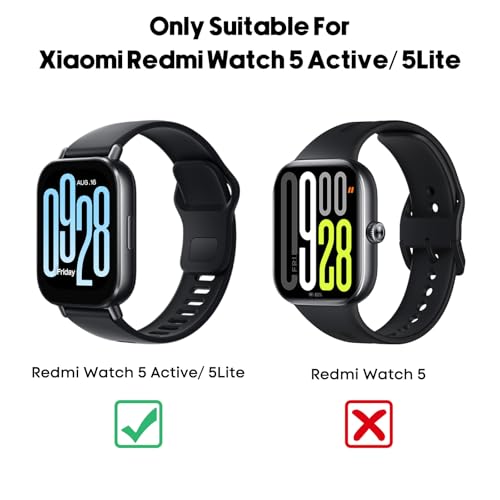 BDIG Strap Compatible with Xiaomi Watch Xiaomi Redmi Watch 5 Active/5 Lite Bracelet, 6 Pieces Soft Silicone Sports Bracelets Compatible with Redmi Watch 5 Active Men Women