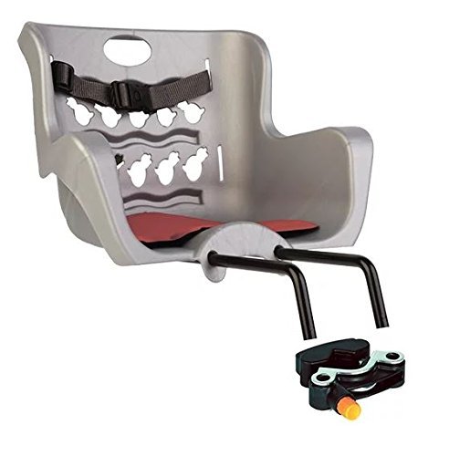 Bellelli Pulcino Bicycle Child Seat Child Carrier Bikes Mount On Front Fork Made In Italy Super Super Safe Your Child (Gray + Pink Helmet) - Thumbnail 3