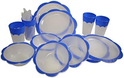 Cuisine Collection 24 Piece Plastic Picnic Set, Blue