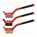 Wire Brush Set 3 Pcs Brass Stainless Steel Nylon Cleaning Wire Brushes Curved Handle Grip for Rust Removal Dirt Paint Scrubbing