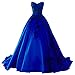Kivary Gothic Black Satin Lace V Neck A Line Long Prom Corset Wedding Dresses Black Royal Blue 22W