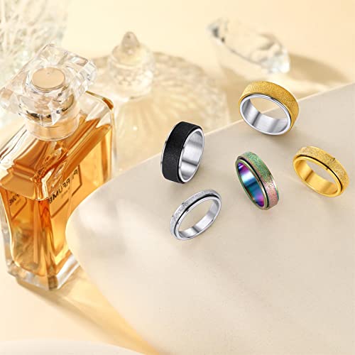 Supcare Black Spinner Ring Women Stainless Steel